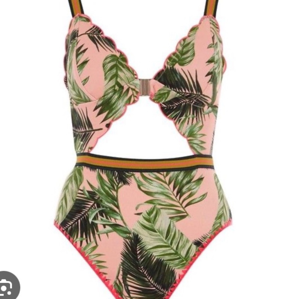 River Island Resort - Palm Tropical One piece Bathing suit - Woman's UK12